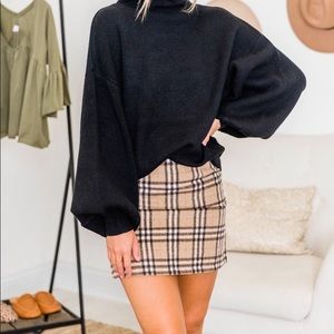 Beige plaid mini skirt from Pink Lily